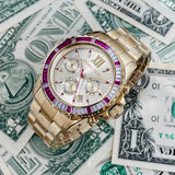 Michael Kors Everest Chronograph Gold Dial Gold Steel Strap Watch for Women - MK5871 Authentic Buy Shop Now