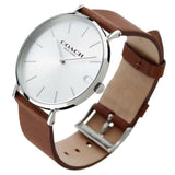 Coach Charles Silver Dial Brown Leather Strap Watch for Men - 14602152 Authentic Buy Shop Now