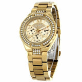 Guess Viva Diamonds Gold Dial Gold Steel Strap Watch for Women - W0111L2 Authentic Buy Shop Now