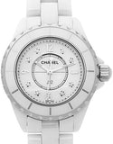 Chanel J12 Diamonds Quartz Ceramic White Dial White Steel Strap Watch for Women - J12 H2422 Authentic Buy Shop Now