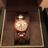 Burberry The City White Dial Rose Gold Steel Strap Watch for Women - BU9104 Authentic Buy Shop Now