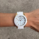 Fossil Ceramic Multifunction White Dial White Steel Strap Watch for Women - CE1006 Authentic Buy Shop Now
