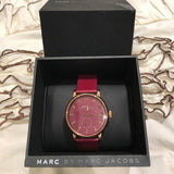 Marc Jacobs Baker Maroon Dial Maroon Leather Strap Watch for Women - MBM1271 Authentic Buy Shop Now