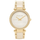 Michael Kors Parker Mother of Pearl Dial Two Tone Steel Strap Watch for Women - MK6400 Authentic Buy Shop Now