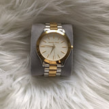 Michael Kors Runway Slim Silver Dial Two Tone Stainless Steel Strap Watch for Women - MK3198 Authentic Buy Shop Now