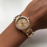 Burberry The City Diamonds Rose Dial Rose Gold Steel Strap Watch for Women - BU9225 Authentic Buy Shop Now