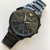 Emporio Armani Dress Chronograph Quartz Black Dial Black Stainless Steel Strap Watch For Men - AR2485 Authentic Buy Shop Now
