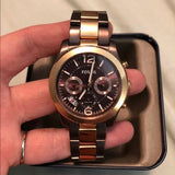 Fossil Perfect Boyfriend Multifunction Brown Dial Two Tone Steel Strap Watch for Women - ES4284 Authentic Buy Shop Now