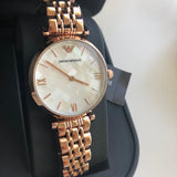 Emporio Armani Mother of Pearl Dial Rose Gold Steel Strap Watch For Women - AR11110 Authentic Buy Shop Now
