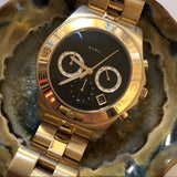 Marc Jacobs Blade Chronograph Black Dial Gold Steel Strap Watch for Women - MBM3309 Authentic Buy Shop Now