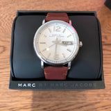 Marc Jacobs Fergus White Dial Brown Leather Strap Watch for Men - MBM5080 Authentic Buy Shop Now
