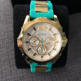 Guess Intrepid 2 Silver Dial Two Tone Rubber Strap Watch For Women - W0325L4 Authentic Buy Shop Now
