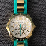 Guess Intrepid 2 Silver Dial Two Tone Rubber Strap Watch For Women - W0325L4 Authentic Buy Shop Now
