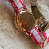 Marc Jacobs Rock Chronograph White Dial Two Tone Silicone Strap Watch for Women - MBM2593 Authentic Buy Shop Now