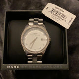 Marc Jacobs Henry Diamonds White Dial Silver Steel Strap Watch for Women - MBM3044 Authentic Buy Shop Now