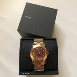 Marc Jacobs Amy Mother of Pearl Black Dial Rose Gold Steel Strap Watch for Women - MBM8610 Authentic Buy Shop Now