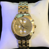 Marc Jacobs Peeker Chronograph Gold Dial Gold Steel Strap Watch for Women - MBM3393 Authentic Buy Shop Now