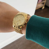Michael Kors Lexington Chronograph Gold Dial Gold Steel Strap Watch for Women - MK5556 Authentic Buy Shop Now