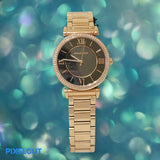 Michael Kors Catlin Black Diamonds Dial Rose Gold Steel Strap Watch for Women - MK3356 Authentic Buy Shop Now