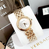 Versace V-Flare Quartz Silver Dial Gold Steel Strap Watch for Women - VEBN00718 Authentic Buy Shop Now