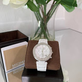 Michael Kors Parker White Dial White Ceramic Strap Watch for Women - MK5654 Authentic Buy Shop Now
