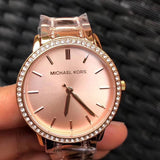Michael Kors Melissa Three Hand Rose Gold Dial Rose Gold Steel Strap Watch For Women - MK4369 Authentic Buy Shop Now