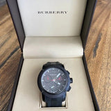 Burberry The Endurance Chronograph Black Dial Black Rubber Strap Watch For Men - BU9802 Authentic Buy Shop Now