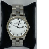 Marc Jacobs Henry Diamonds White Dial Silver Steel Strap Watch for Women - MBM3044 Authentic Buy Shop Now