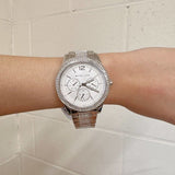 Michael Kors Tibby Chronograph Silver Dial Silver Steel Strap Watch For Women - MK7294 Authentic Buy Shop Now