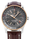 Breitling Navitimer Automatic 41 Grey Dial Brown Leather Strap Watch for Men - U17326121M1P1 Authentic Buy Shop Now