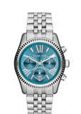 Michael Kors Lexington Chronograph Blue Dial Silver Steel Strap Watch For Women - MK5887 Authentic Buy Shop Now