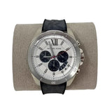 Michael Kors Brecken Chronograph Silver Dial Grey Leather Strap Watch For Men - MK8922 Authentic Buy Shop Now