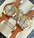 Burberry The City Gold Dial Brown Leather Strap Watch for Women - BU9133 Authentic Buy Shop Now