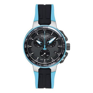 Tissot T Race Cycling Chronograph Black Dial Two Tone Rubber Strap Watch For Men - T111.417.37.441.05 Authentic Buy Shop Now