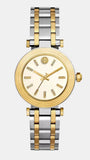 Tory Burch Classic T White Dial Two Tone Steel Strap Watch for Women - TBW9014 Authentic Buy Shop Now