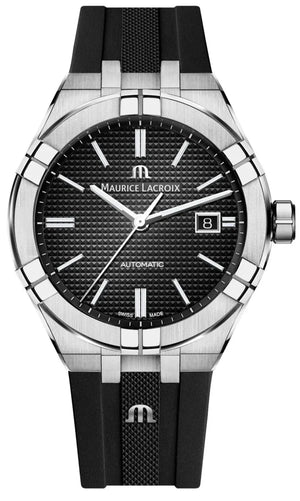 Maurice Lacroix Aikon Automatic Black Dial Black Rubber Strap Watch For Men - AI6008-SS000-330-2 Authentic Buy Shop Now