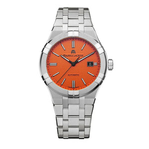 Maurice Lacroix Aikon Limited Edition Automatic Date Orange Dial Silver Steel Strap Watch For Men - AI6008-SS00F-530-1 Authentic Buy Shop Now