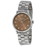 Marc Jacobs Baker Brown Dial Silver Steel Strap Watch For Women - MBM3329 Authentic Buy Shop Now