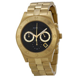 Marc Jacobs Blade Chronograph Black Dial Gold Steel Strap Watch for Women - MBM3309 Authentic Buy Shop Now
