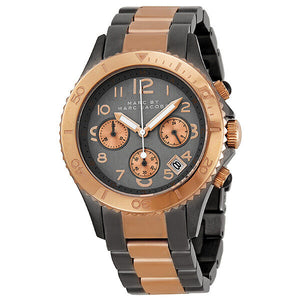 Marc Jacobs Marc Chronograph Grey Dial Two Tone Steel Strap Watch for Men - MBM3157 Authentic Buy Shop Now