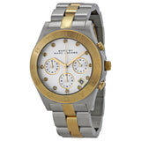 Marc Jacobs Blade Chronograph Silver Dial Two Tone Steel Strap Watch for Women - MBM3177 Authentic Buy Shop Now