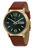 Marc Jacobs Fergus Green Dial Brown Leather Strap Watch for Men - MBM5077 Authentic Buy Shop Now