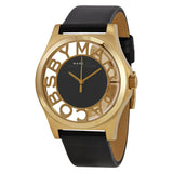 Marc Jacobs Henry Skeleton Black Dial Black Leather Strap Watch for Women - MBM1246 Authentic Buy Shop Now