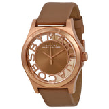 Marc Jacobs Henry Dinky Skeleton Beige Dial Beige Leather Strap Watch for Women - MBM1245 Authentic Buy Shop Now