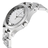 Marc Jacobs Henry Transparent Silver Dial Silver Steel Strap Watch for Women - MBM3205 Authentic Buy Shop Now
