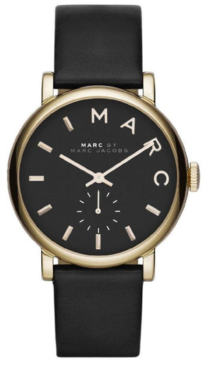 Marc Jacobs Baker Black Dial Black Leather Strap Watch for Women - MBM1269 Authentic Buy Shop Now