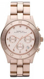 Marc Jacobs Blade Chronograph Rose Gold Dial Rose Gold Steel Strap Watch for Women - MBM3102 Authentic Buy Shop Now