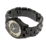 Marc Jacobs Henry Transparent Black Dial Black Steel Strap Watch for Women - MBM3255 Authentic Buy Shop Now