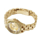 Marc Jacobs Henry Transparent Gold Dial Gold Steel Strap Watch for Women - MBM3338 Authentic Buy Shop Now
