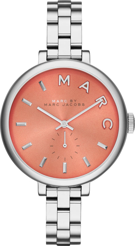 Marc Jacobs Sally Orange Dial Silver Steel Strap Watch for Women - MBM3365 Authentic Buy Shop Now